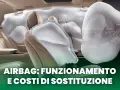 Interno auto con airbag gonfiati. Scopri di cosa è fatto l'airbag e come funziona per la tua sicurezza.