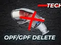 Filtro antiparticolato benzina problemi: sezione di un OPF/GPF con una grande X rossa, indicando la rimozione.
