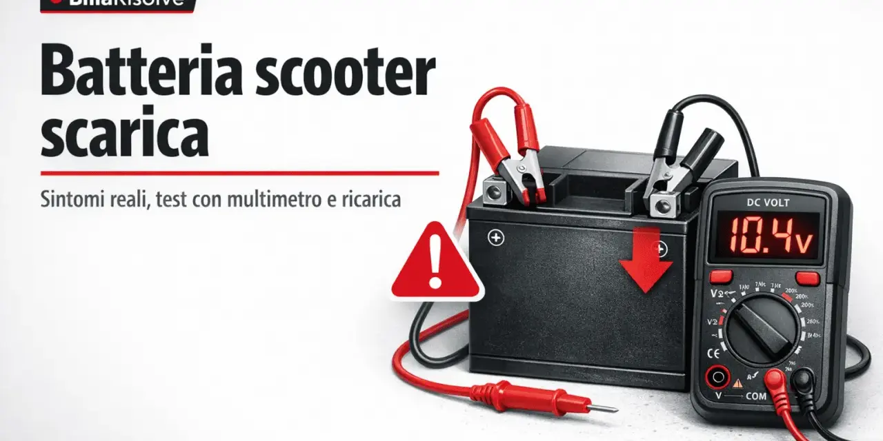 Batteria scooter scarica: sintomi, test con multimetro e ricarica. La centralina potrebbe essere influenzata.