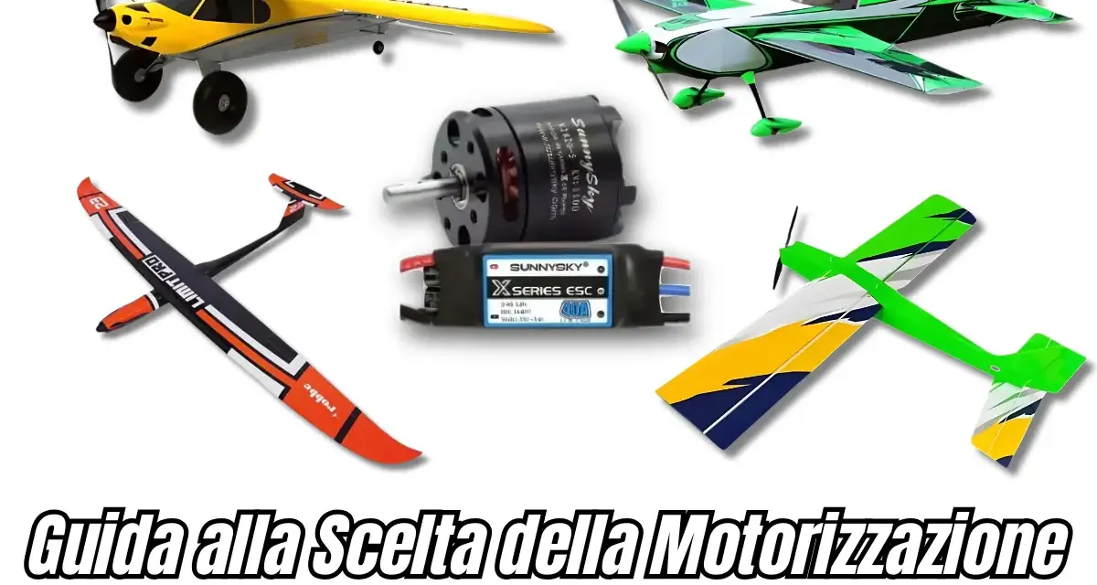Aeromodelli con motore e ESC. Guida alla scelta della motorizzazione elettrica, utile per il calcolo coppia motore.