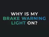 Spia freni gialla accesa? Il testo chiede "Why is my brake warning light on?".