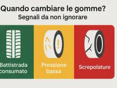 Quando cambiare le gomme? Segnali da non ignorare: battistrada consumato, pressione bassa e screpolature.