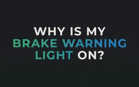 Spia freni gialla accesa? Il testo chiede "Why is my brake warning light on?".