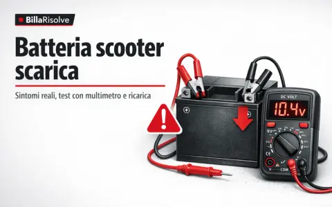 Batteria scooter scarica: sintomi, test con multimetro e ricarica. La centralina potrebbe essere influenzata.