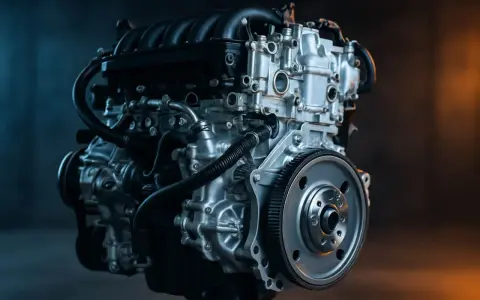 Motore termico moderno, simbolo di efficienza e potenza. Dettagli metallici lucidi e tubi neri si intrecciano in un'opera di ingegneria.