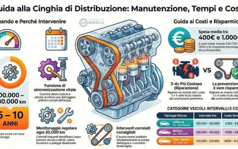 Guida alla cinghia distribuzione: costi e tempi. Spesa media tra 400€ e 1.000€ per la sostituzione. Prevenire è risparmiare.