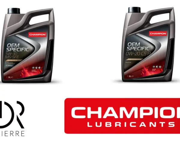 Olio Champion 5W-30 per motori ibridi e specifici, 0W-20 per motori PSA. Protezione e performance garantite.