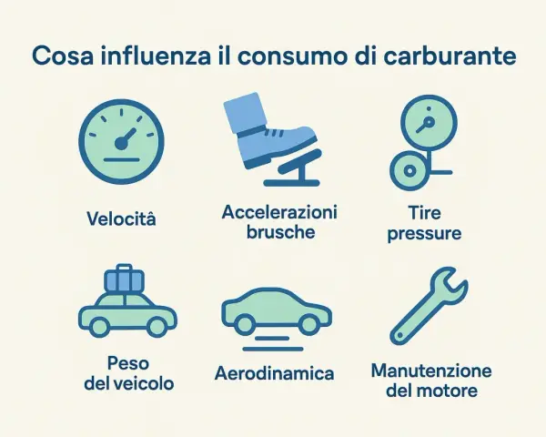 Se la tua macchina consuma troppo gasolio, controlla velocità, accelerazioni, pressione gomme, peso veicolo, aerodinamica e manutenzione motore.