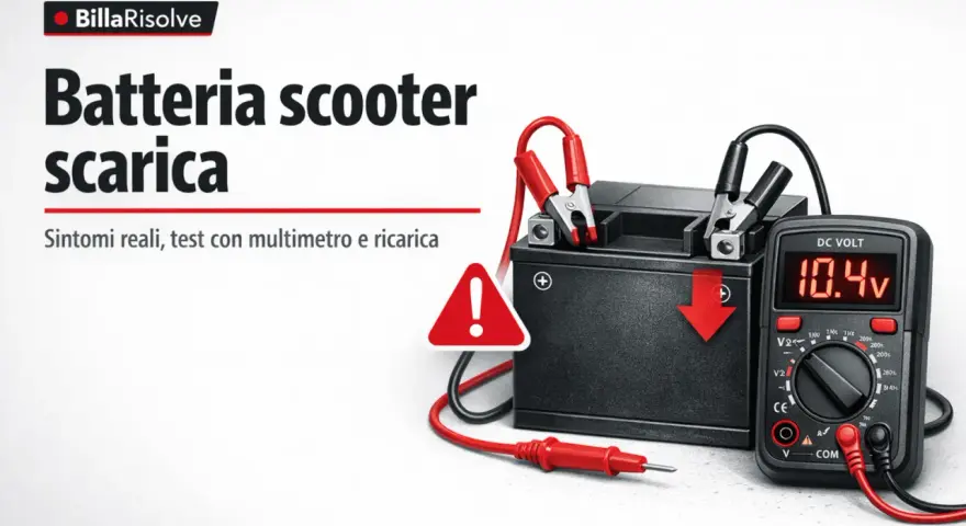 Batteria scooter scarica: sintomi, test con multimetro e ricarica. La centralina potrebbe essere influenzata.