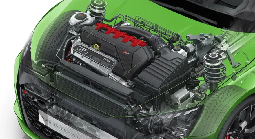 Motore Audi RS 3 Limousine. Il rodaggio significato è fondamentale per la longevità del motore.