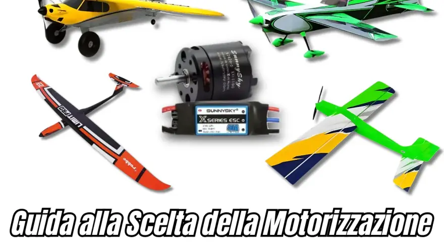 Aeromodelli con motore e ESC. Guida alla scelta della motorizzazione elettrica, utile per il calcolo coppia motore.